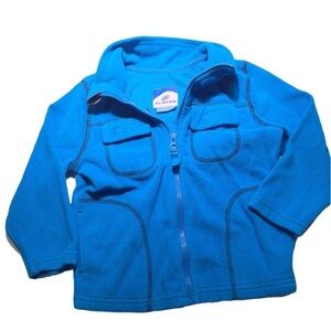 Slalom Fleece Zip Sweater 3T Bright Turquoise Aqua Blue